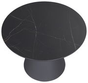 Runder Beistelltisch mit schwarzer Marmoroptik, Ansicht von oben