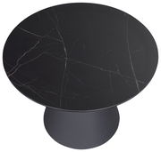 Runder Beistelltisch mit schwarzer Marmoroptik, Ansicht von oben