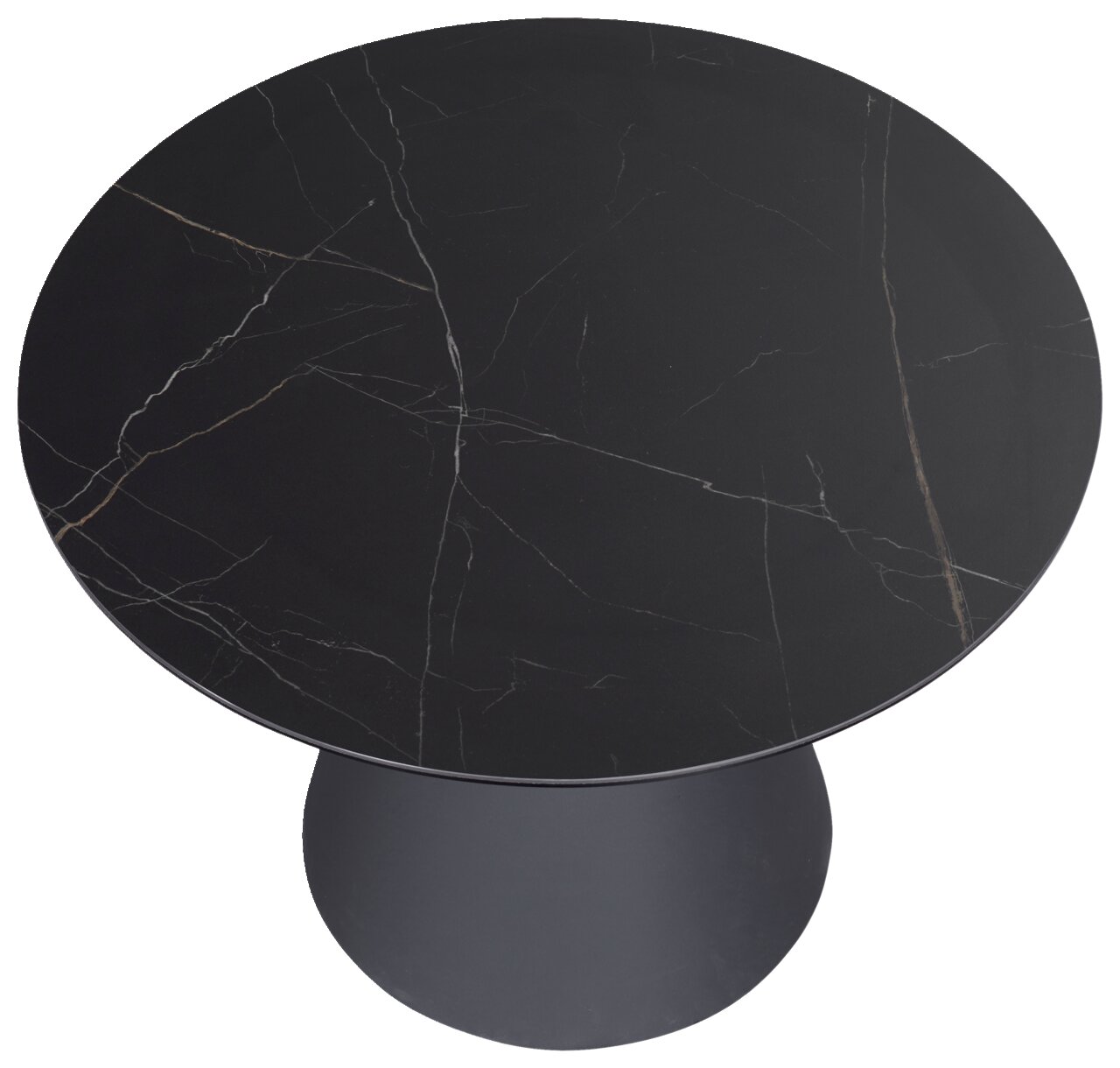 Novel Beistelltisch COMO Runder Beistelltisch mit schwarzer Marmoroptik, Ansicht von oben