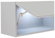 Hängeschrank mit geöffneter Klappe, seitliche Perspektive