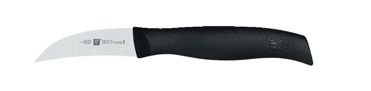 Schälmesser TWIN GRIP mit gebogener Klinge und ergonomischem Griff, Seitenansicht
