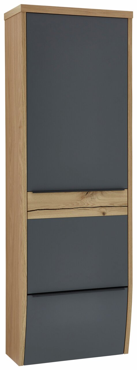 Dieter Knoll Hängegarderobenschrank ARCO TREND Moderner Hängegarderobenschrank in Holzoptik mit grauen Fronten, seitliche Perspektive