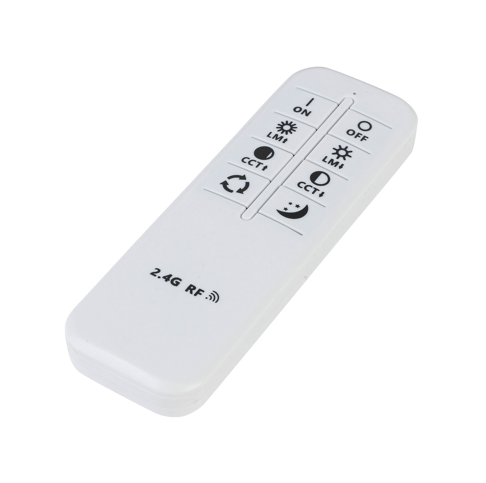 Weiße Fernbedienung für LED-Deckenleuchte, Draufsicht