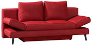 Rotes Querschläfer-Sofa mit verstellbaren Armlehnen, Vorderansicht