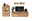 Moderne Wandkombination aus Holz mit TV-Schrank, Regal und Vitrine, frontal betrachtet.