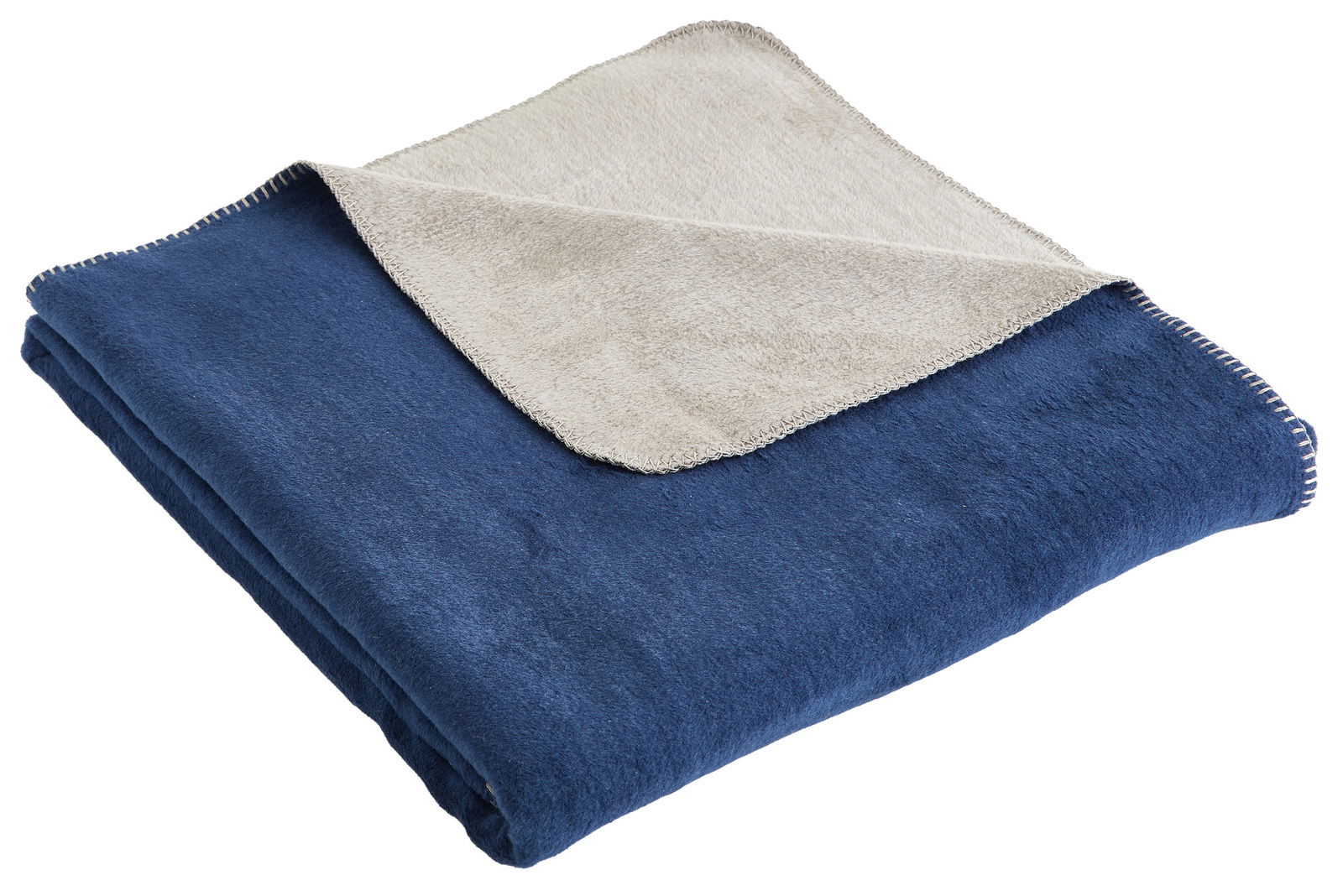 Blaue und beige Wohndecke BRAGA, gefaltet, aus der Vogelperspektive