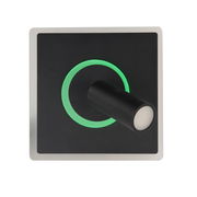 LED-Deckenleuchte Spark mit modernem Design, quadratische Form, schwarzes Gehäuse und grünem Leuchtring, Ansicht von oben