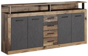 Rustikales Sideboard mit Holz- und Grautönen, Frontansicht