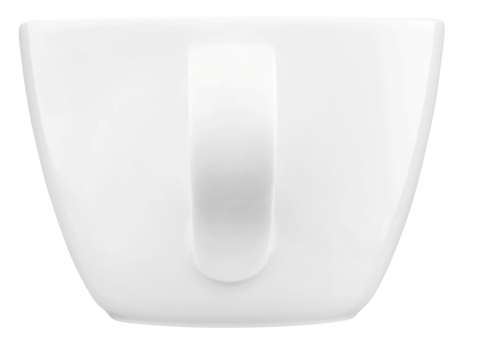 Weiße Kaffeetasse Life 0,24l, frontal mit Henkelansicht