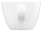 Witte koffiekop Life 0,24 l, vooraanzicht met oor