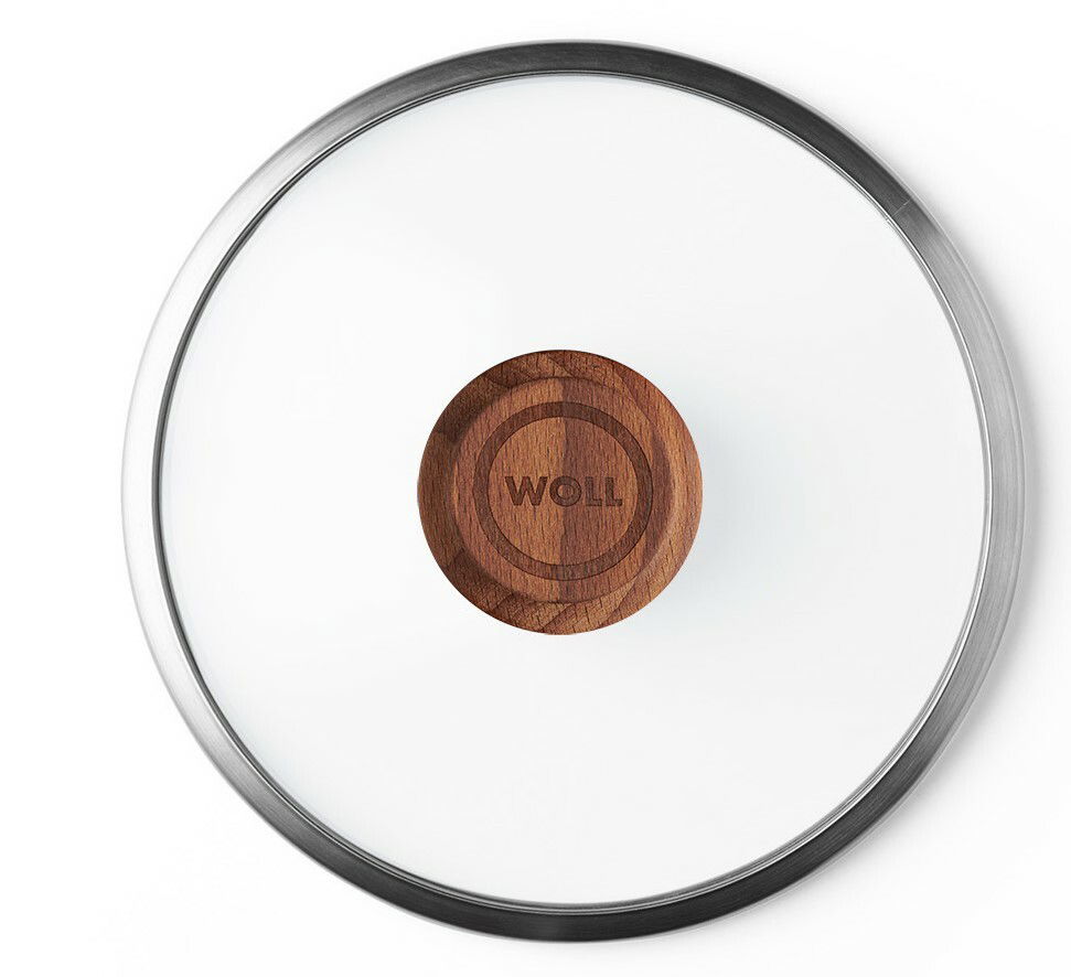 Glasdeckel 18cm mit Holzgriff, Draufsicht