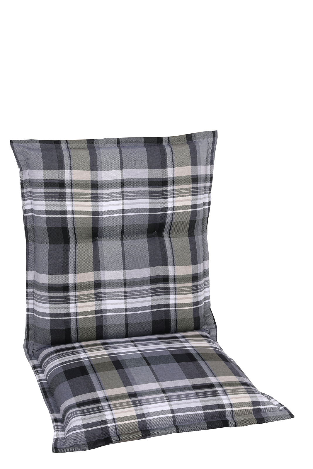 Go-De Sesselauflage Sesselauflage mit grauem und schwarzem Karomuster, Vorderansicht