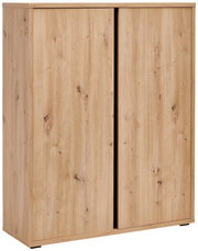 Schuhschrank aus Holz mit zwei Türen, frontale Perspektive