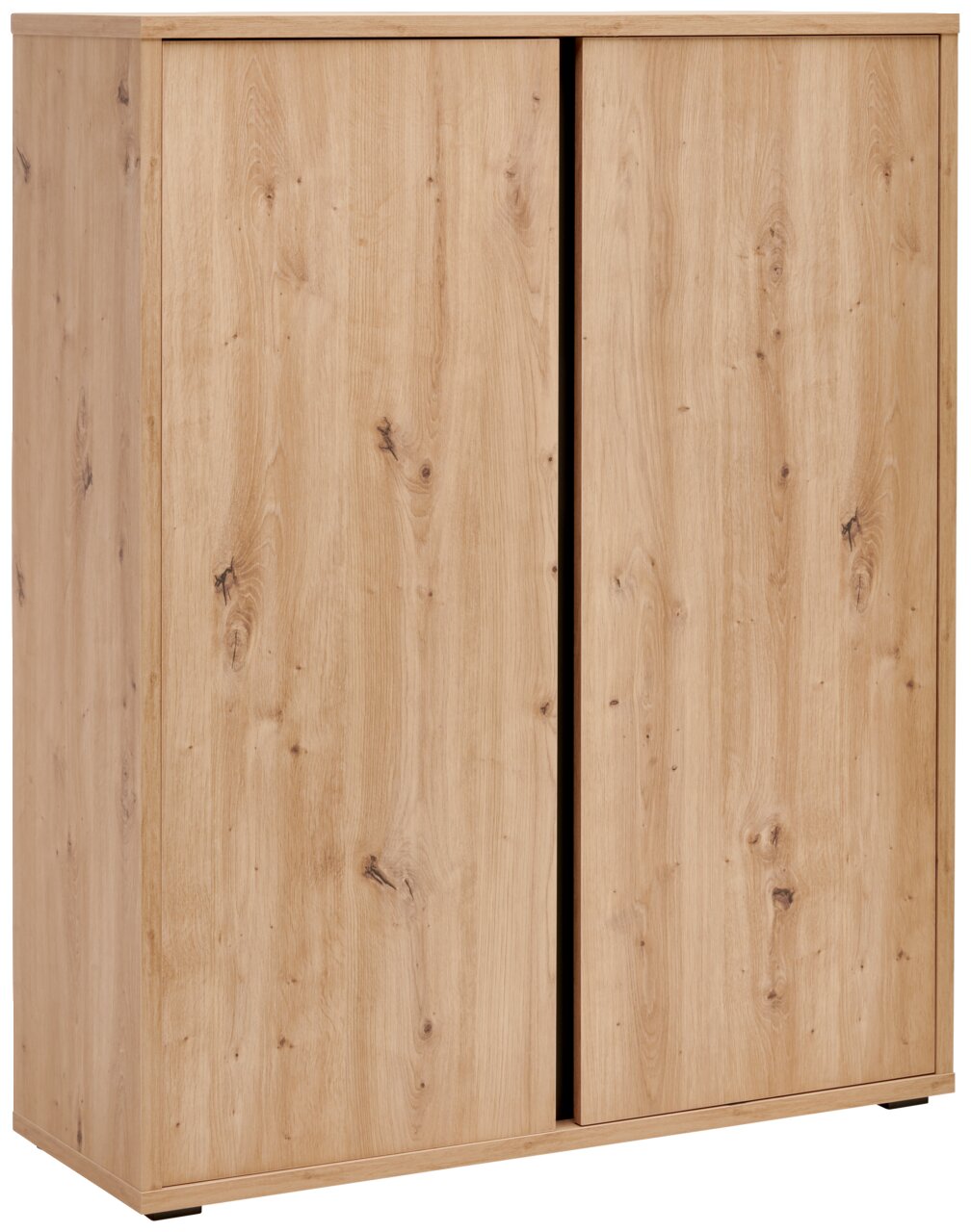 Houten schoenenkast met twee deuren, vooraanzicht