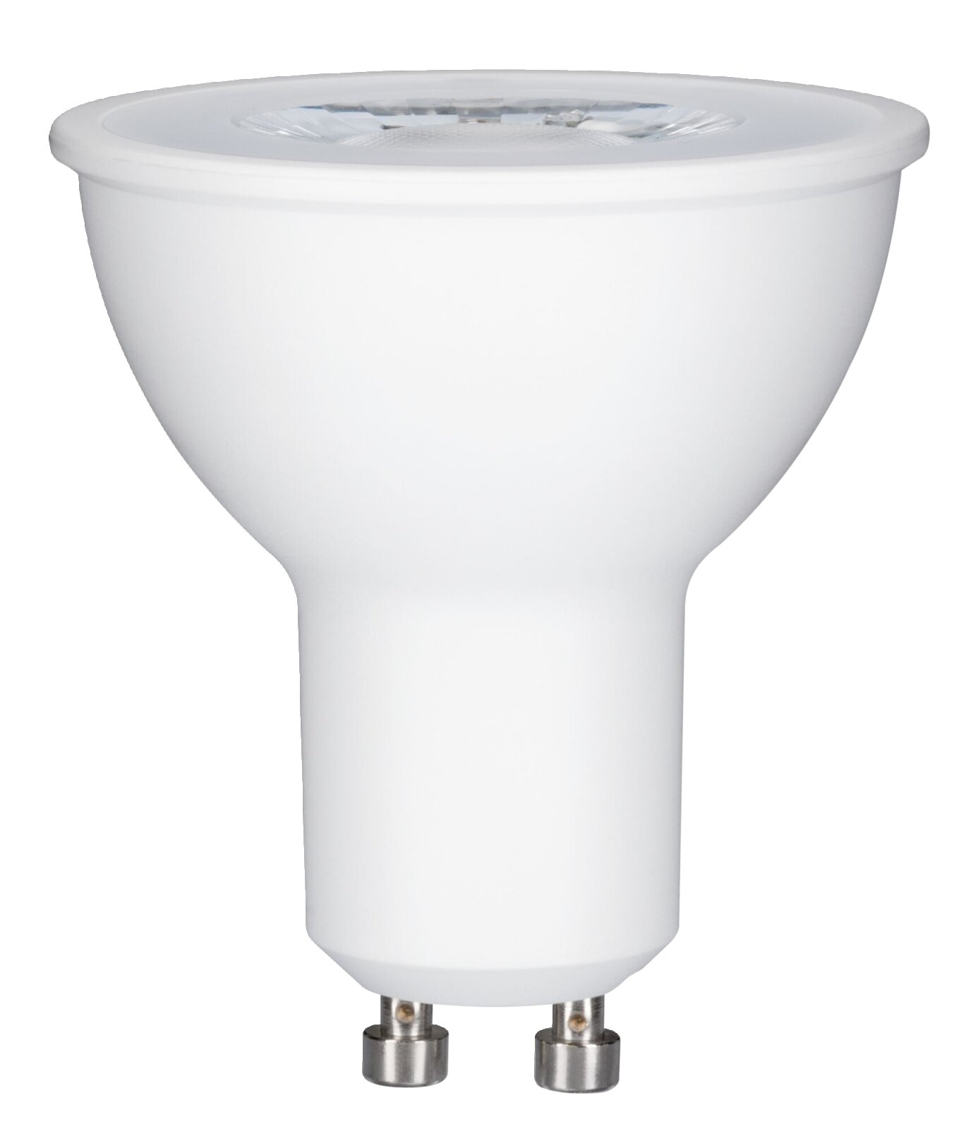 LED Leuchtmittel mit GU10-Sockel, seitliche Perspektive