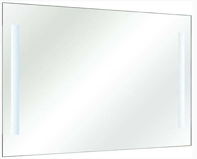 Rechteckiger LED-Spiegel mit seitlicher Beleuchtung, Frontalansicht