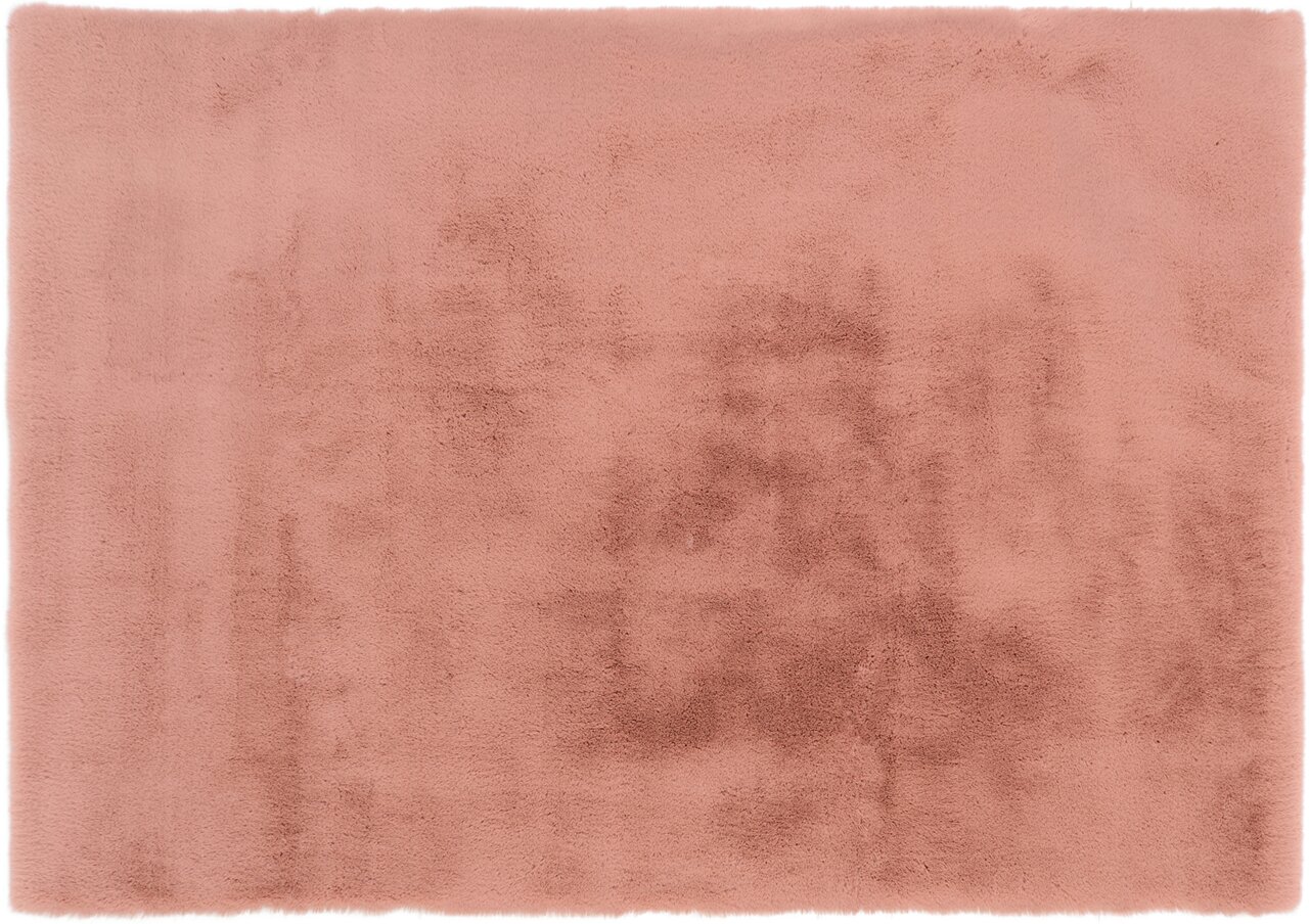 Rosa Fellteppich in Draufsicht