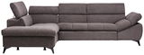 Graues Ecksofa Stylife BILLY mit verstellbaren Kopfstützen, seitlicher Perspektive.
