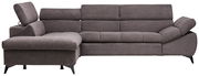Graues Ecksofa Stylife BILLY mit verstellbaren Kopfstützen, seitlicher Perspektive.