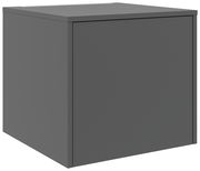 Grauer Aufsatzschrank in schräger Perspektive