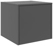 Grauer Aufsatzschrank in schräger Perspektive