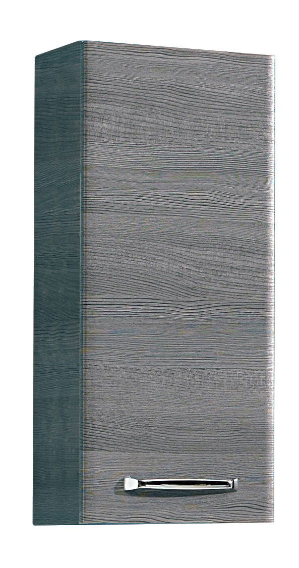XORA Wandschrank ATHEN Grauer Wandschrank mit Holzmaserung und silbernem Griff, seitliche Perspektive
