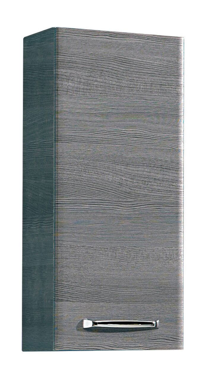 XORA Wandschrank ATHEN Grauer Wandschrank mit Holzmaserung und silbernem Griff, seitliche Perspektive