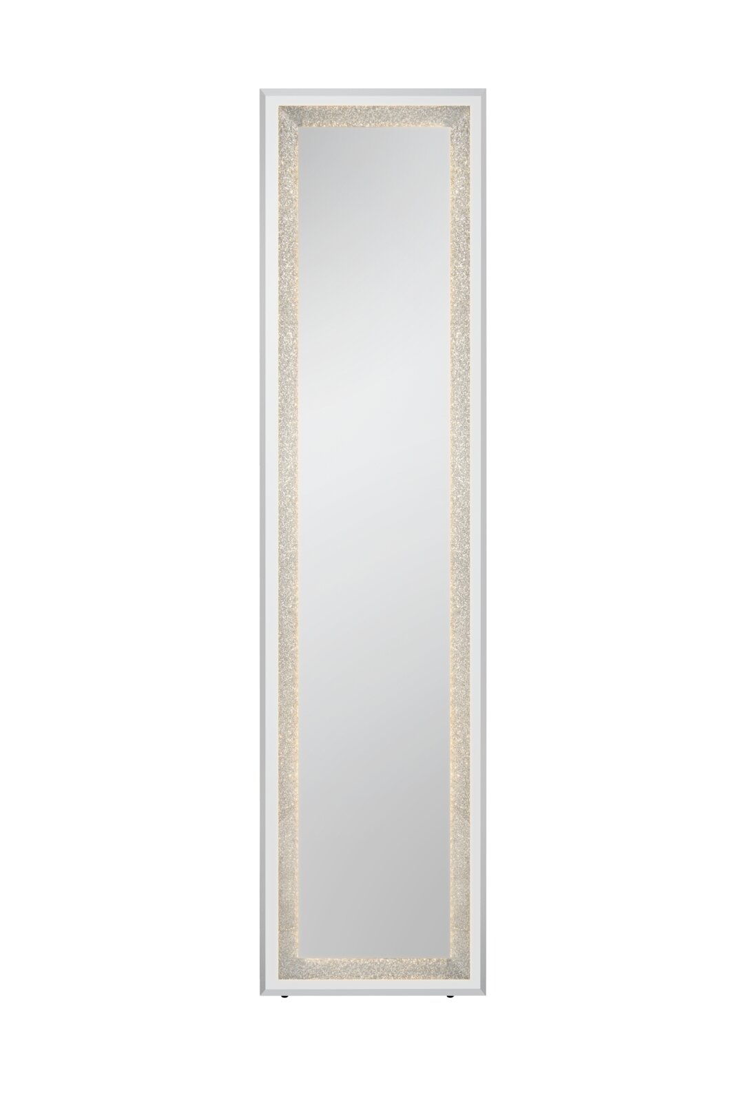 LED-staande spiegel 40 x 160 cm met verlichte lijst, vooraanzicht