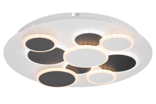 Novel LED-Deckenleuchte BLACKBURN Moderne LED-Deckenleuchte mit kreisförmigem Design, seitliche Perspektive