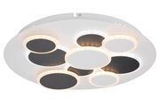 Moderne LED-Deckenleuchte mit kreisförmigem Design, seitliche Perspektive
