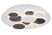 Moderne LED-Deckenleuchte mit kreisförmigem Design, seitliche Perspektive