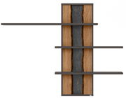 Hängepaneel mit drei Regalböden, Holzoptik mit dunklem Mittelstreifen, Frontalansicht