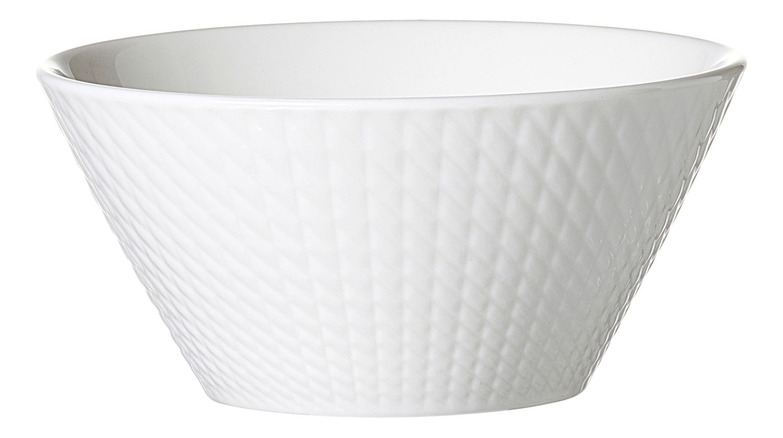 Ritzenhoff & Breker Beilagenschale SAPHIR Weiße Beilagenschale mit Rautenmuster, seitliche Perspektive