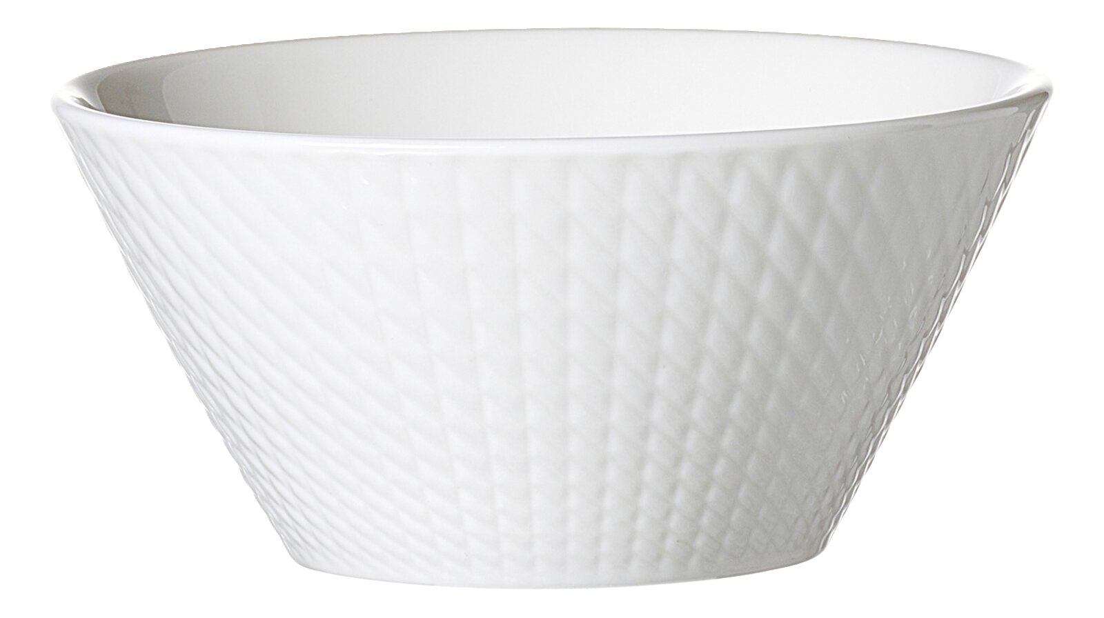 Ritzenhoff & Breker Beilagenschale SAPHIR Weiße Beilagenschale mit Rautenmuster, seitliche Perspektive