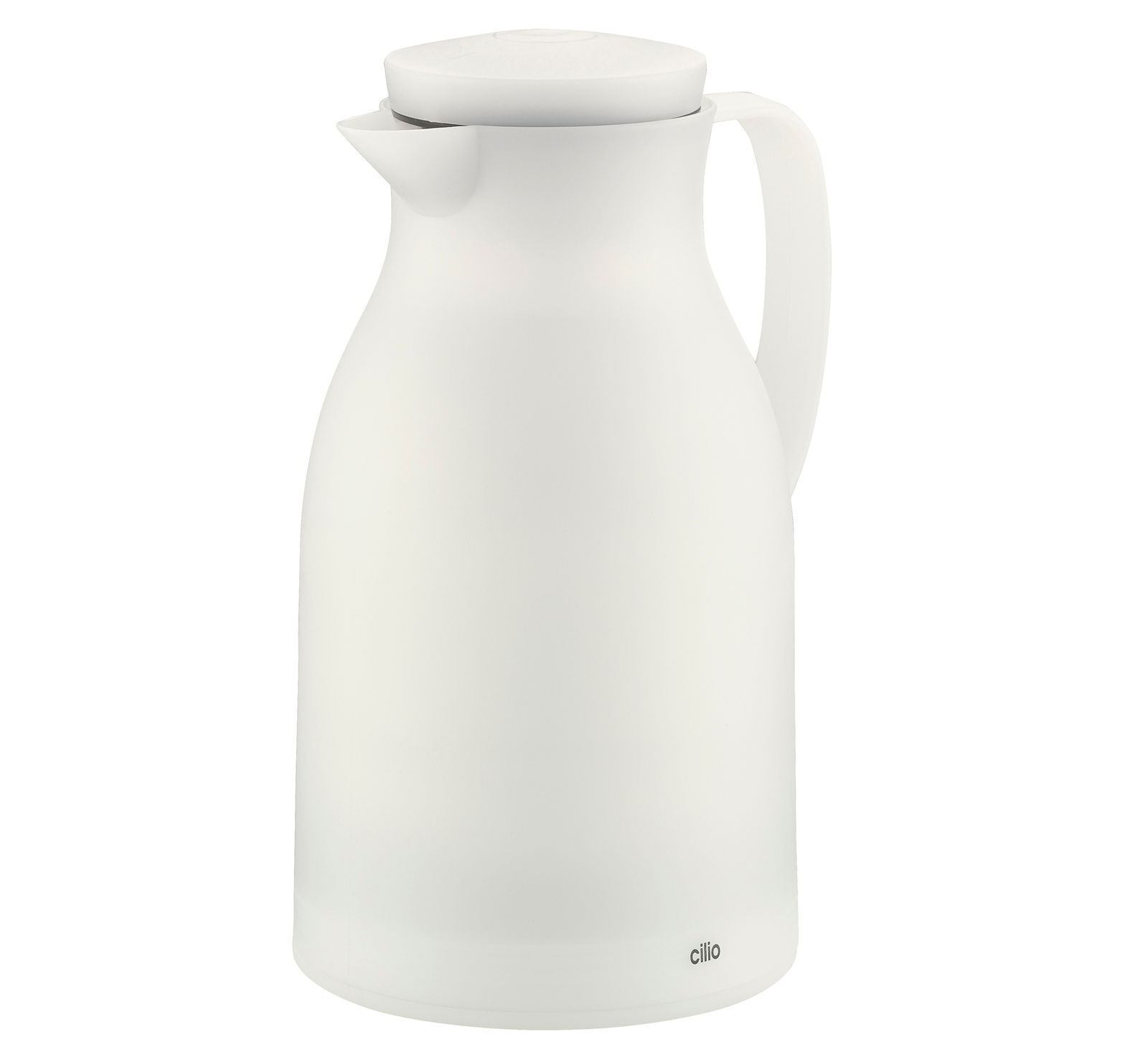 Cilio Isolierkanne MONZA Weiße Isolierkanne mit Griff und Deckel, seitliche Perspektive