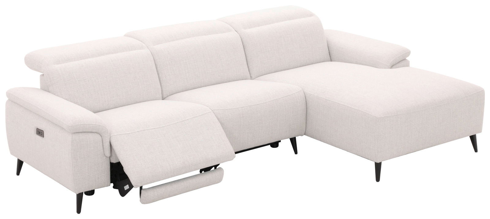 Helle Longchairkombination mit verstellbarem Fußteil, seitliche Perspektive