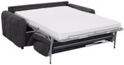 Funktionssofa Z2 Schlafsofa HELENA in ausgeklappter Perspektive mit weißer Matratze und grauem Gestell
