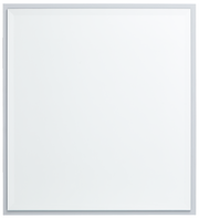 Quadratischer Spiegel mit schmalem Rahmen, frontal fotografiert.