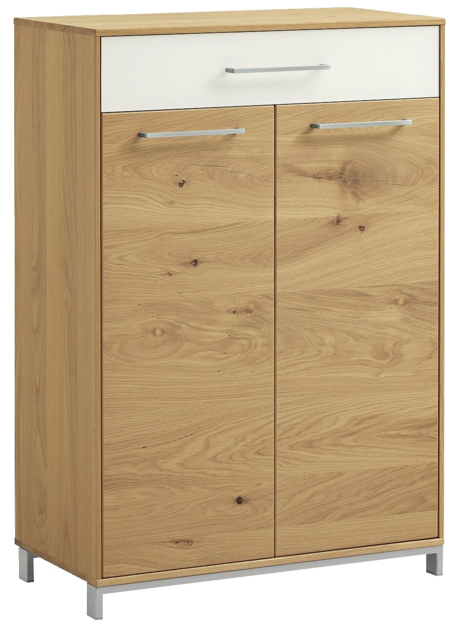 VOSS Schuhschrank VEDO Moderner Schuhschrank aus Holz mit zwei Türen und einer Schublade, Frontansicht
