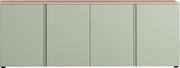 XL-Sideboard in hellem Grün mit vier Türen, frontal betrachtet