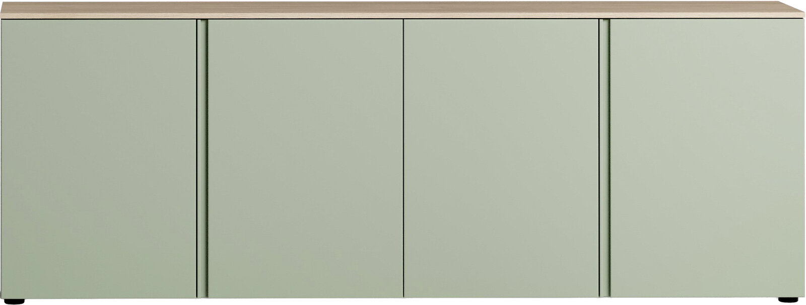 XL-Sideboard in hellem Grün mit vier Türen, frontal betrachtet