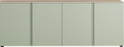 XL-Sideboard in hellem Grün mit vier Türen, frontal betrachtet