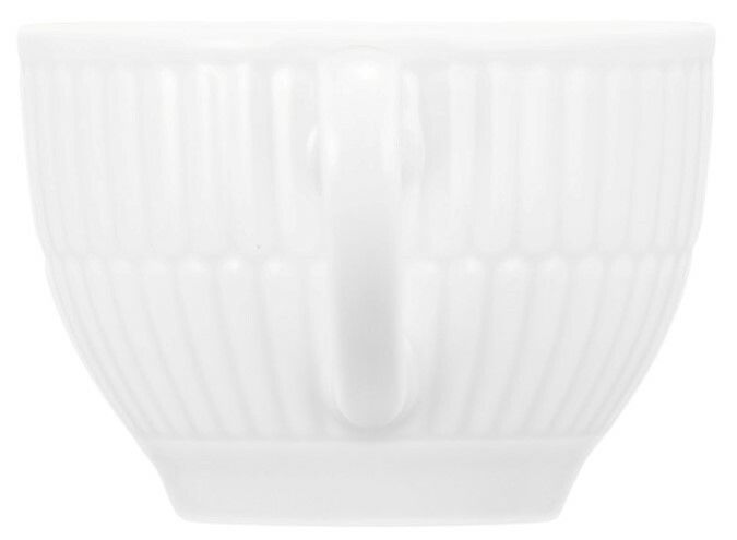 Weiße Espressotasse Seltmann Weiden AMINA, seitliche Ansicht mit Henkel, 0,10 l Fassungsvermögen