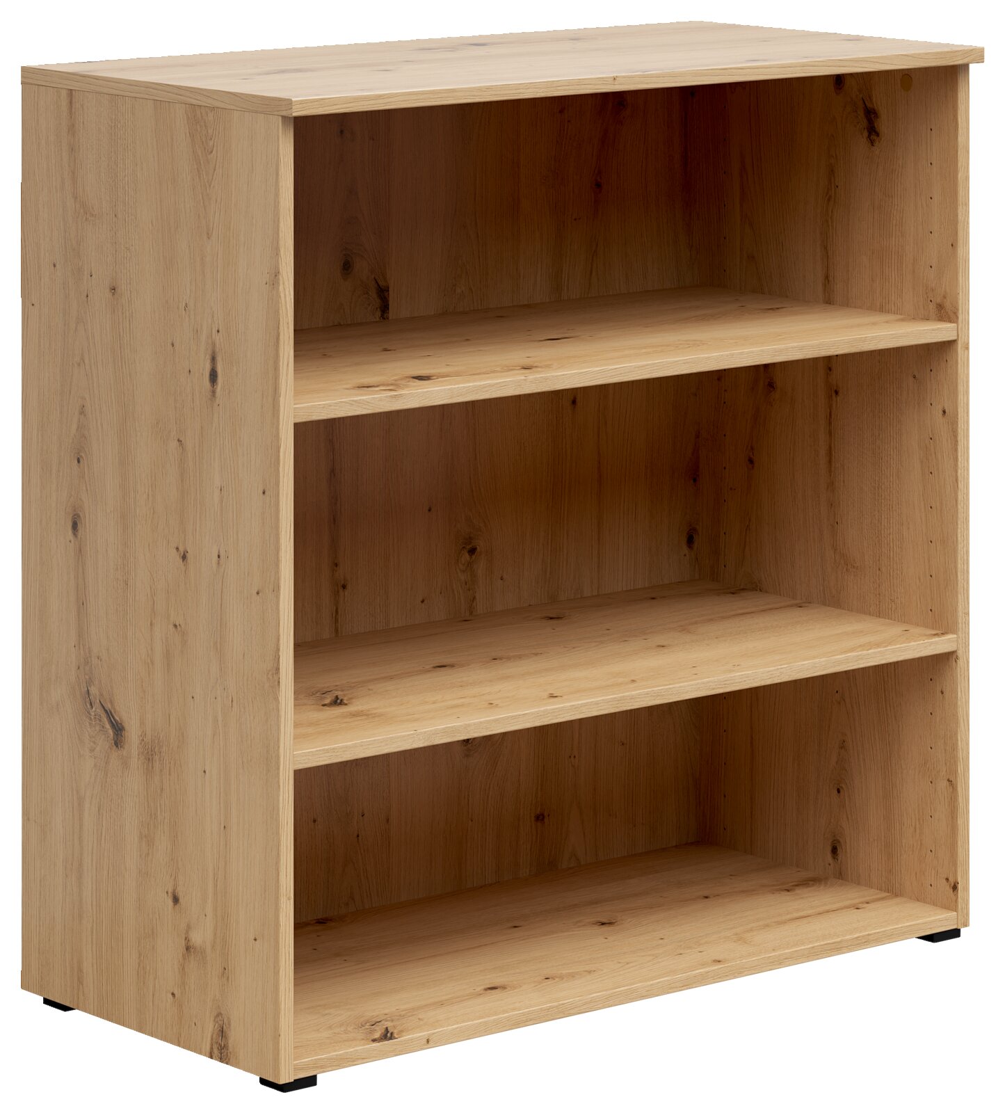 Carryhome Plank MULTISTAURAUM Holzregal mit drei offenen Fächern, seitliche Perspektive