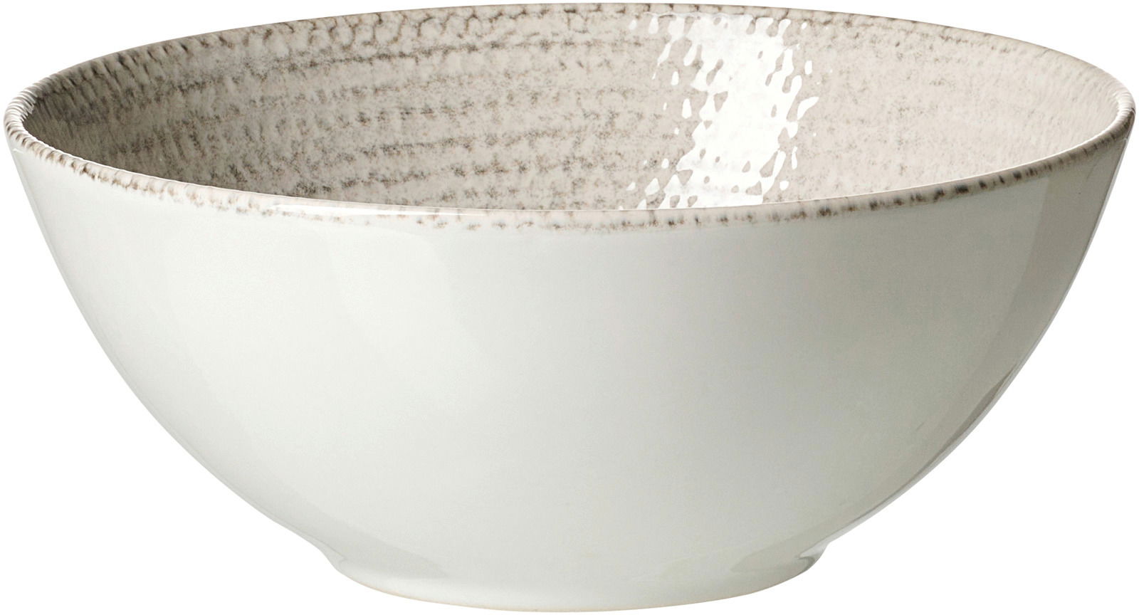 Ritzenhoff & Breker Müslischale RIMINI Müslischale 16,5 cm aus Keramik mit grauem Rand, seitliche Perspektive