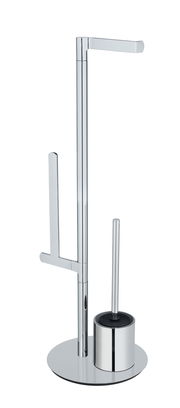 Stand WC-Garnitur Polvano in Chromoptik, seitliche Perspektive