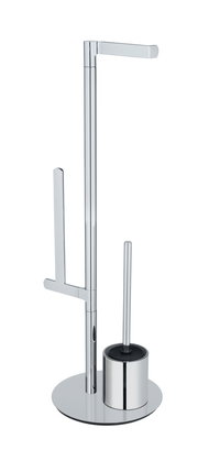 Stand WC-Garnitur Polvano in Chromoptik, seitliche Perspektive