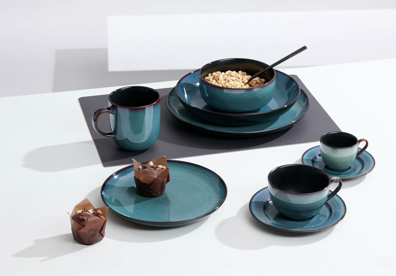 Ritzenhoff & Breker Bali Assiette à Déjeuner Assiette à Gâteau Bleu 20.5 Cm